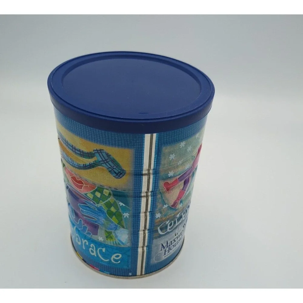 2004 Maxwell House Coffee Winter‎ Series Collectible Coffee Tin Blue Lid Vtg